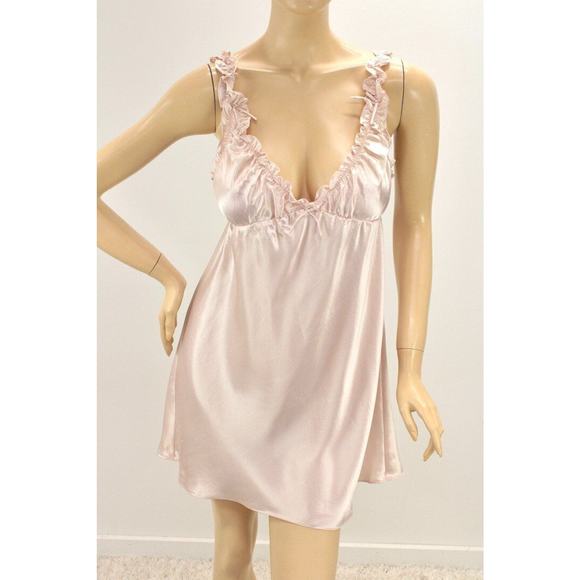 Oscar de La Renta Nightie Short Nightgown Medium Dusty Rose Y2K Babydoll - Picture 1 of 10